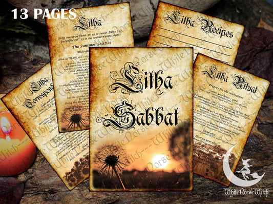 Litha Sabbat Pages Wheel of The Year Printable Summer Solstice Grimoire, Book of Shadows 13 PDF BOS Pages, Midsummer Fest Witchcraft, Wicca TheNorseWind