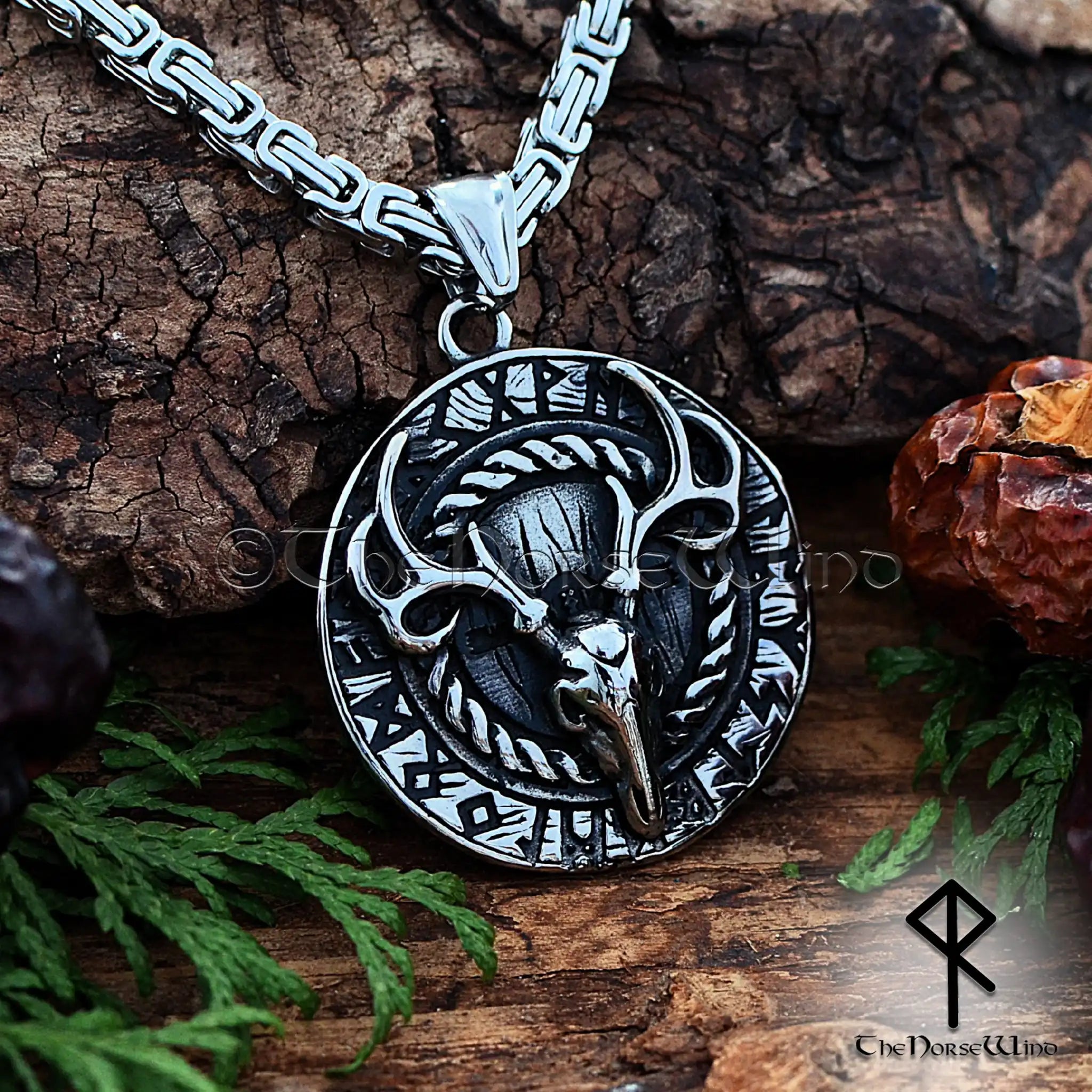 Skull Stainless Steel Viking Necklace Northern Viking Jewelry