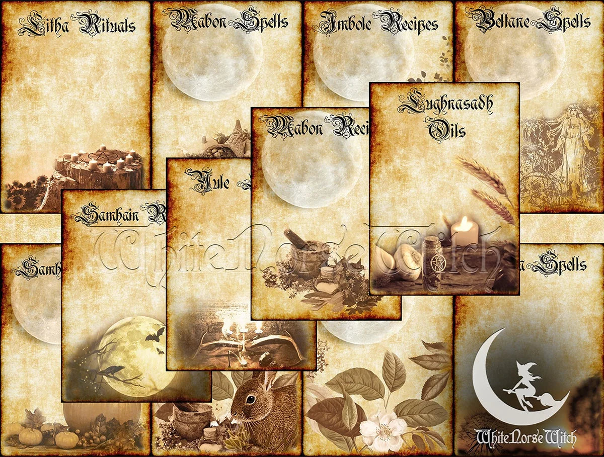 Wheel of The Year Grimoire: 32 Vintage Art Blank Pages for Witchcraft & Wicca – The Norse Wind wheel-of-the-year-grimoire-32-vintage-art-blank-pages-for-witchcraft-wicca-the-norse-wind