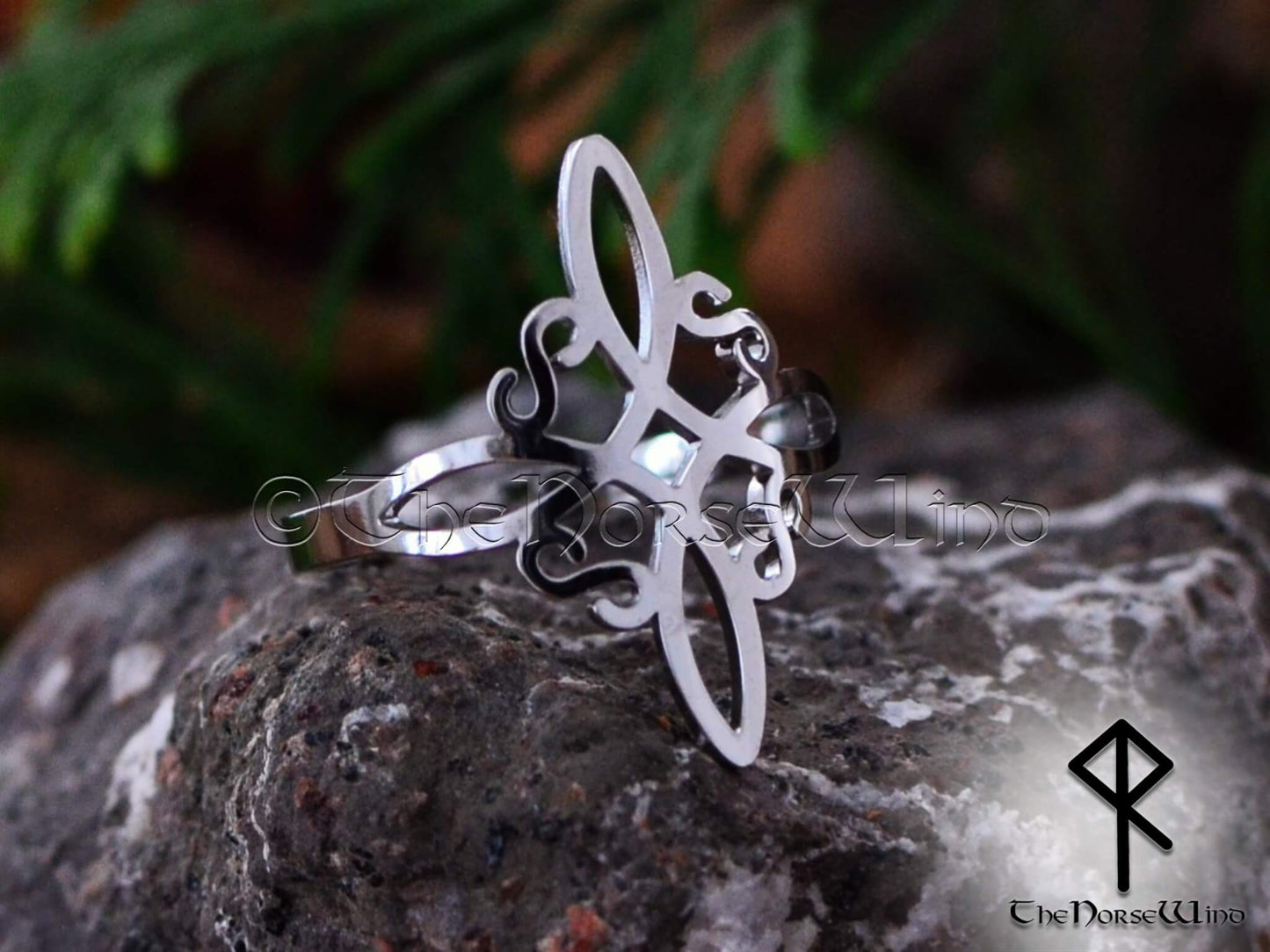 Celtic Triquetra Ring, Trinity Knot Adjustable Women's Ring, Stainless Steel - The Norse Wind
