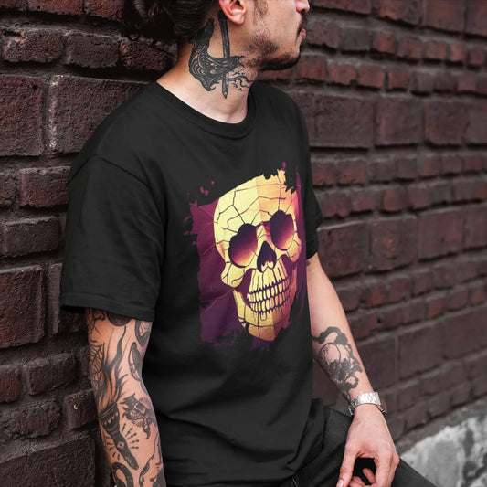 Cracked Skull Goth T-Shirt - The Norse Wind