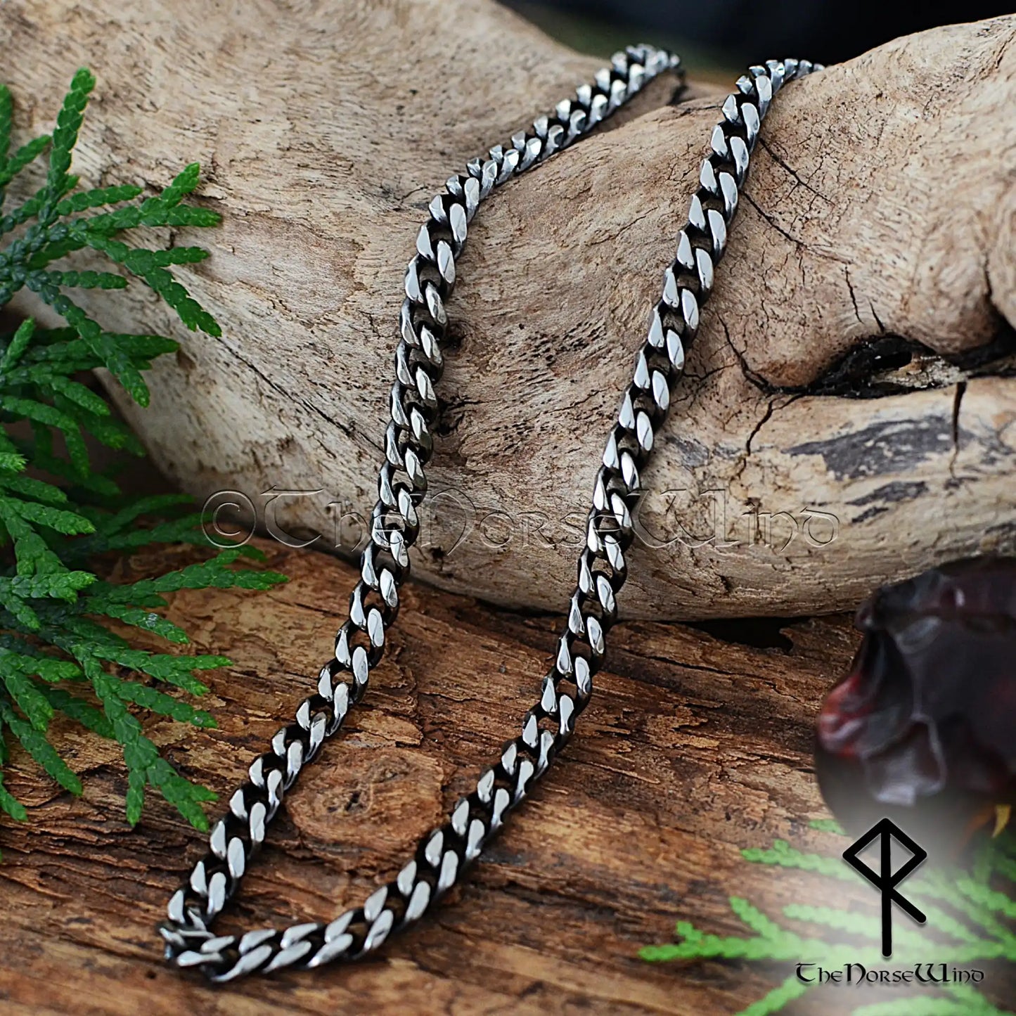 Cuban Link Viking Necklace - 5mm Stainless Steel Curb Chain