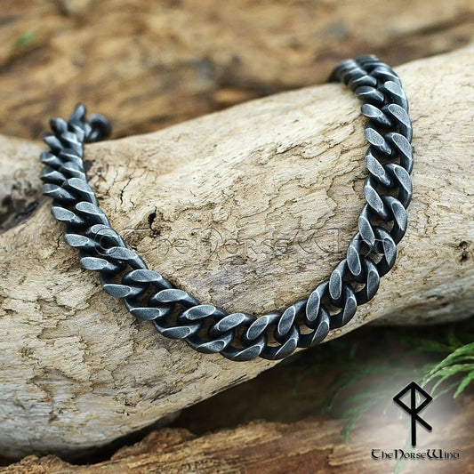 Kubanische Gliederkette aus Wikinger – 9 mm Edelstahlkette in Rotgussoptik