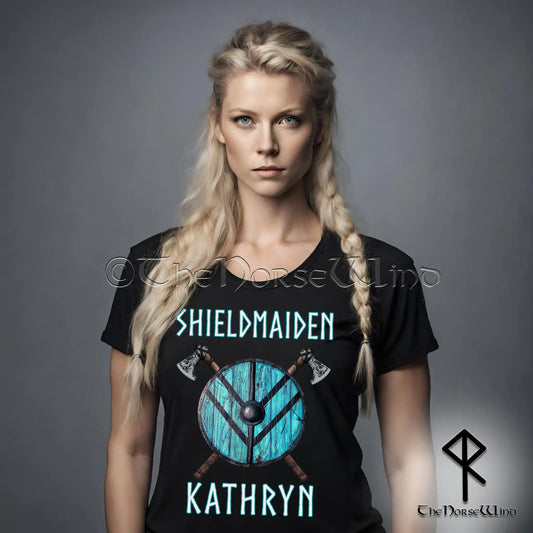 Lagertha Shieldmaiden T-Shirt, Custom Viking Name Shirt