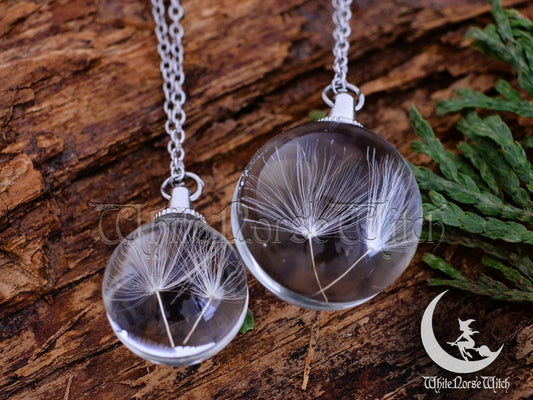 Mystical Dandelion Necklace - Glass Gothic Pendant - The Norse Wind