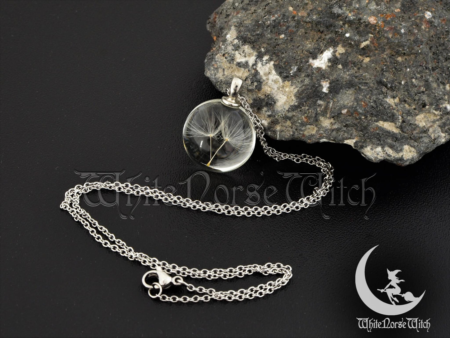 Mystical Dandelion Necklace - Glass Gothic Pendant - The Norse Wind