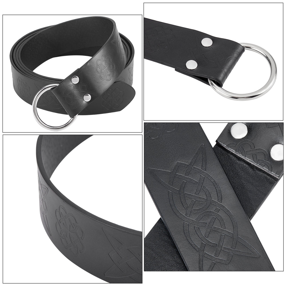 Viking Leather Belt with Celtic Knots - The Norse Wind