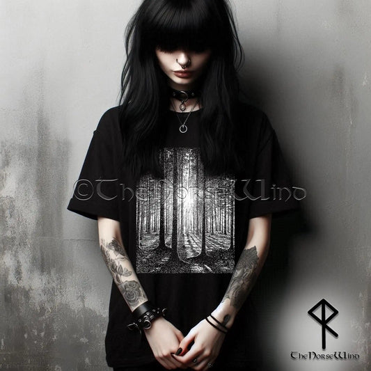 Haunted Forest Goth T-Shirt, Dark Woods Horror Tee