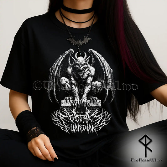 Gargoyle T-Shirt – Gothic Guardian Dark Fantasy Medieval Shirt