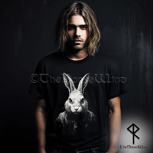 Creepy Gothic Rabbit T-Shirt - Dark Aesthetic Hare Graphic Tee