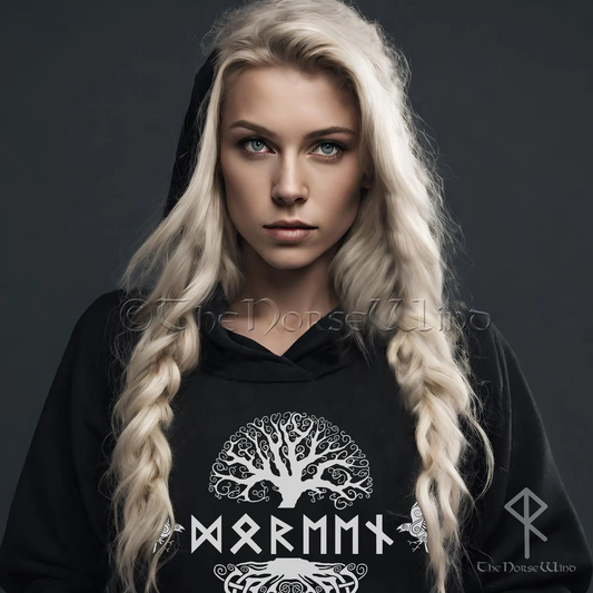 Personalized Viking Hoodie, Name in Runes Norse Sweatshirt - TheNorseWind
