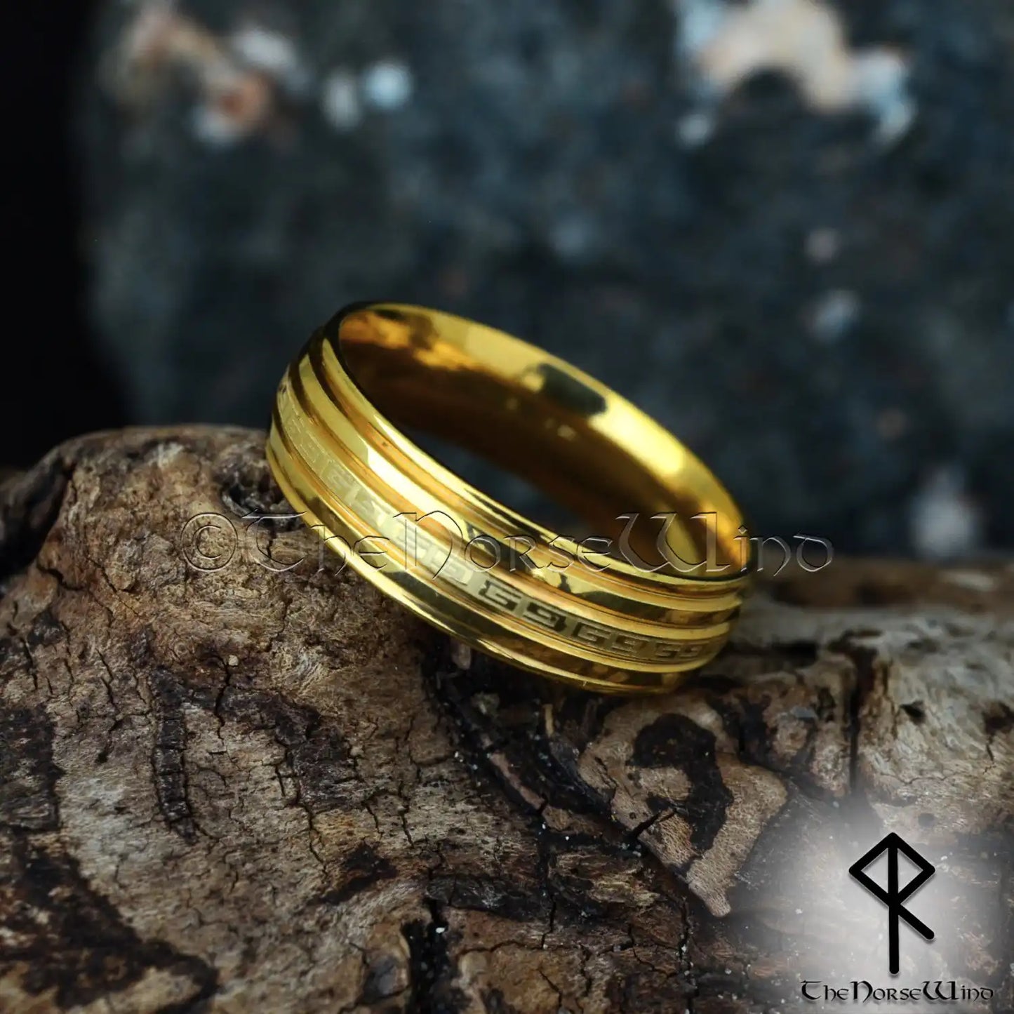 Viking Couple Engagement Rings - Stainless Steel & 14K Gold Plating - The Norse Wind