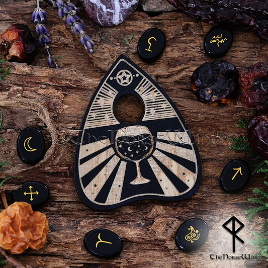 Ouija Board Planchette – Engraved Wiccan Spirit Board Tool