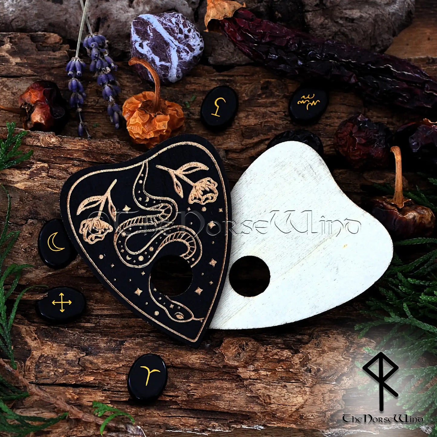 Ouija Board Planchette – Engraved Wiccan Spirit Board Tool