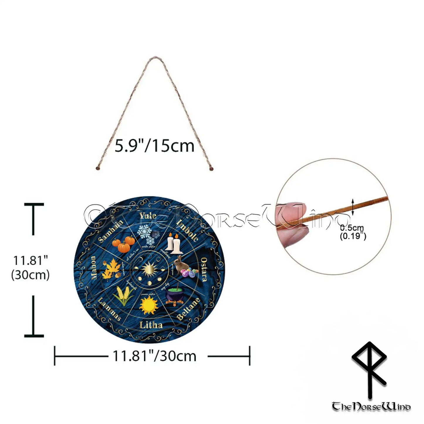 Norse Wheel of the Year Wall Hanging Plaque - Viking Home Decor - The Norse Wind