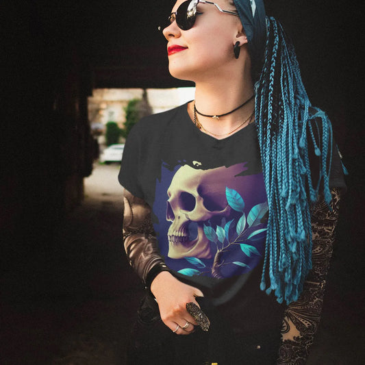 Gothic Skull T-Shirt, Dark Fantasy Art Tee, Unisex S-5XL - The Norse Wind