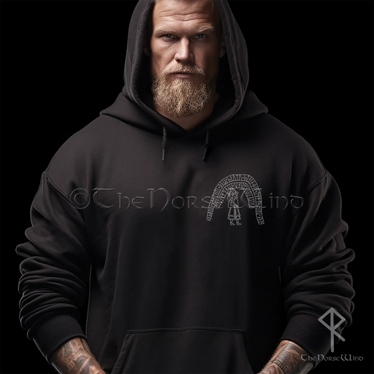 Viking Runes Hoodie, Authentic Norse Runestone Sweatshirt - The Norse Wind