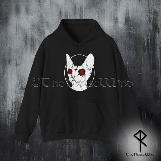 Sphynx Cat Gothic Hoodie – Occult Black Metal Darkwear