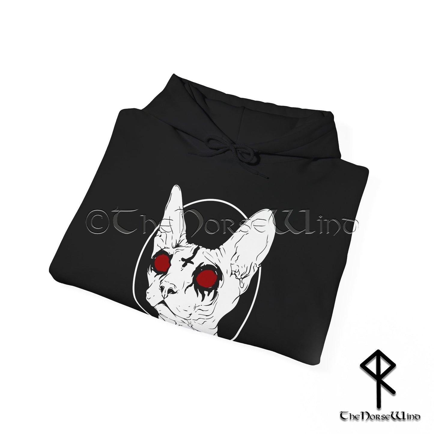 Sphynx Cat Gothic Hoodie – Okkultismus Black Metal Darkwear