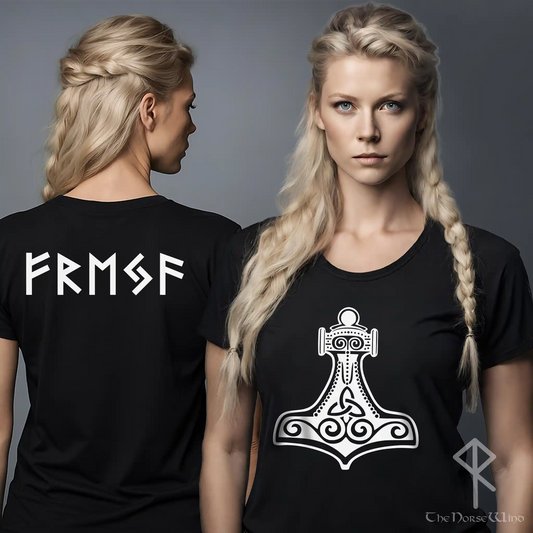 Personalized Thor’s Hammer T-Shirt – Your Name in Viking Runes
