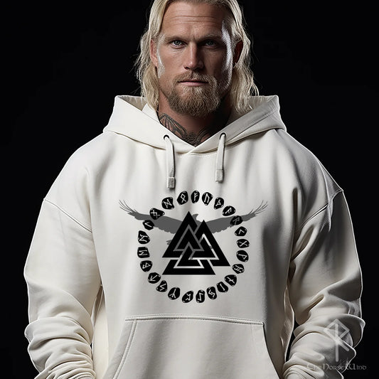 Valknut Viking Hoodie, Death Knot Runes Sweatshirt S-5XL - The Norse Wind