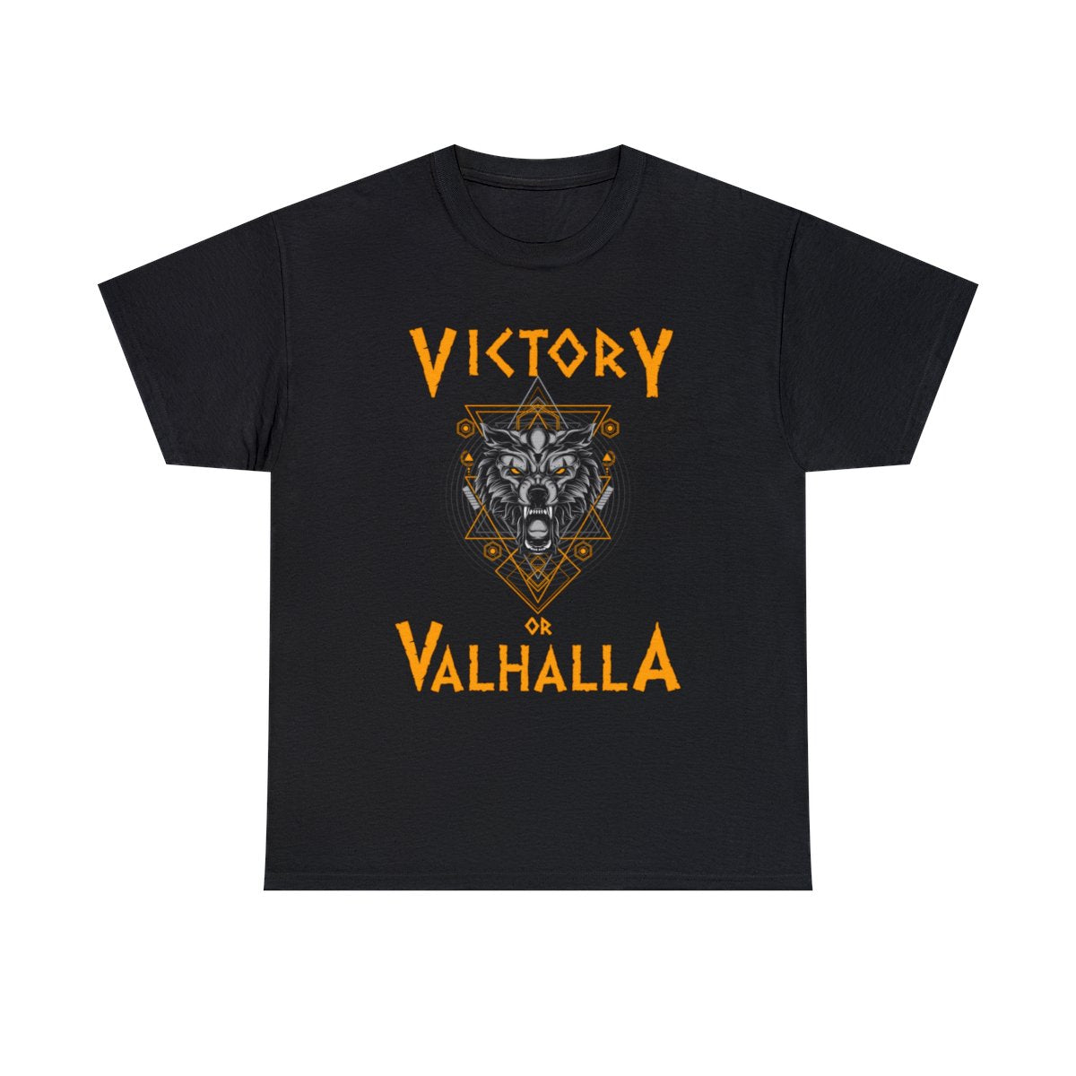 Victory or Valhalla Viking T-Shirt, Fenrir Wolf Norse Mythology Unisex Tee Shirt - The Norse Wind