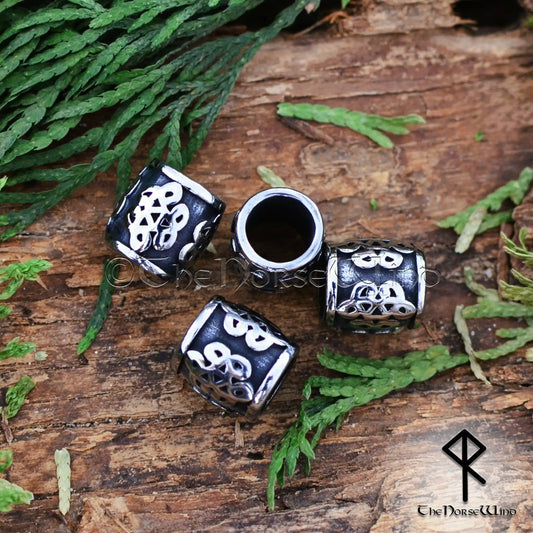Viking Beard Beads, Large Hole Celtic Knot Hair Rings - The Norse Wind