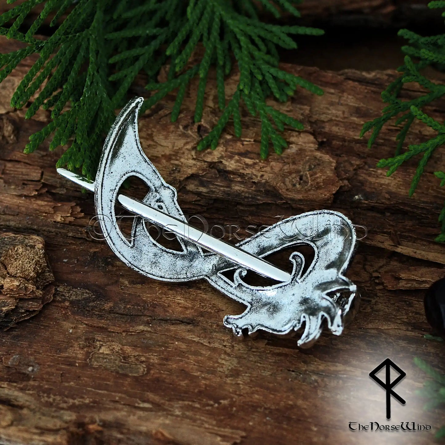 Viking Dragon Hairpin - Handcrafted Nidhogg Celtic Hair Clip, Norse Mythology Accessory