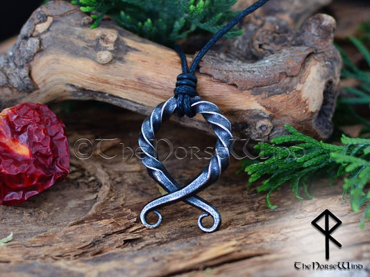 Hand Forged Troll Cross Pendant, Viking Trollkors Necklace - The Norse Wind