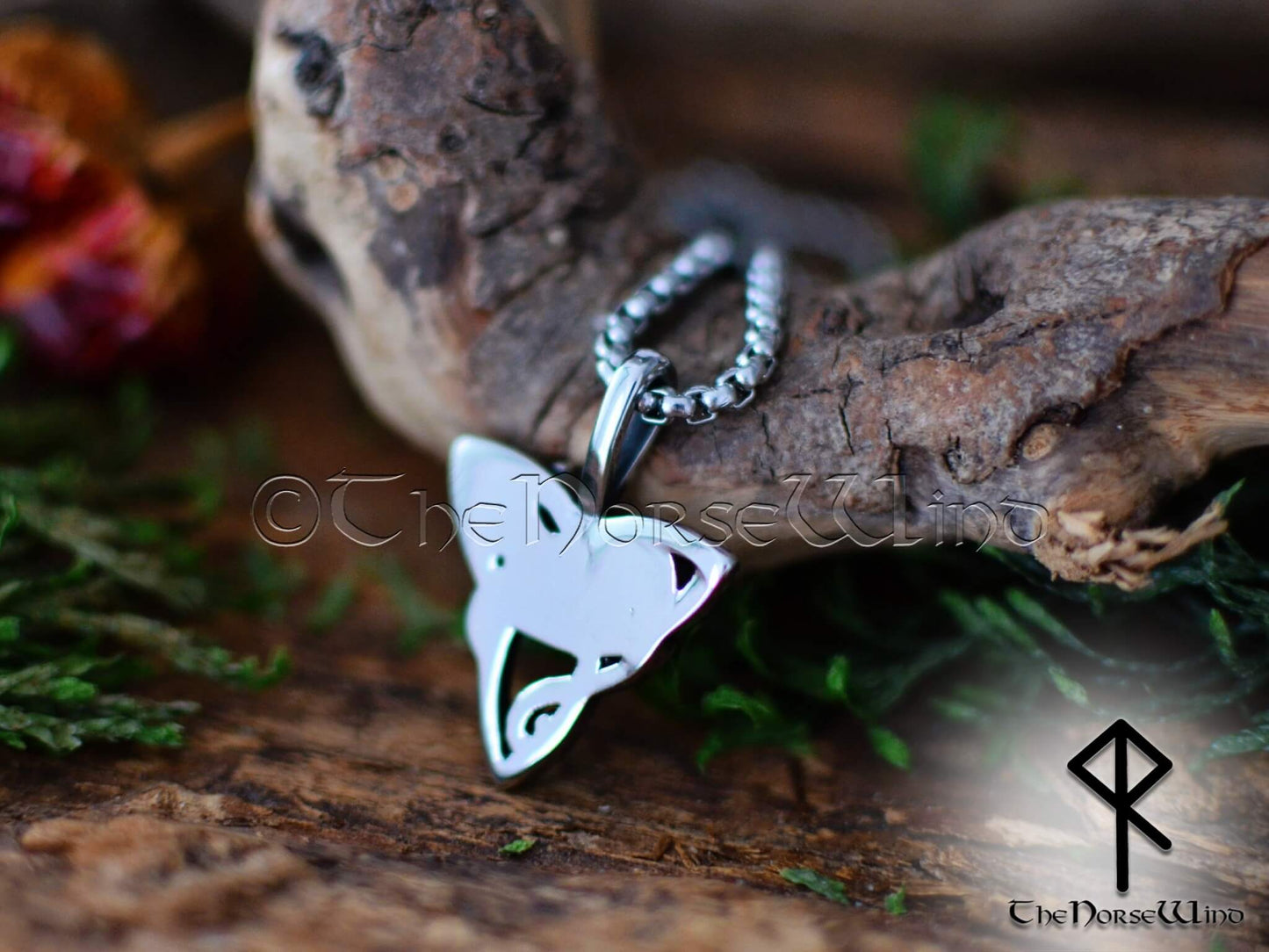 Freya's Cat Viking Necklace, Celtic Triquetra Pendant - Stainless Steel - The Norse Wind