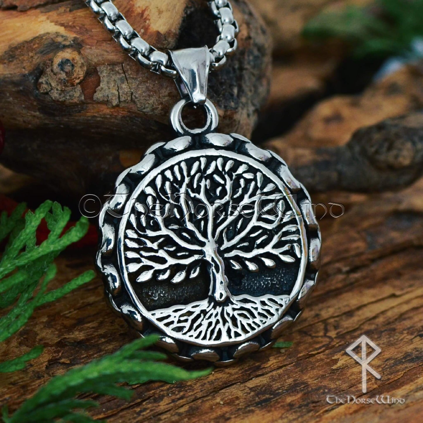 Viking Yggdrasil Pendant, Norse Tree of Life Necklace, Stainless Steel - The Norse Wind