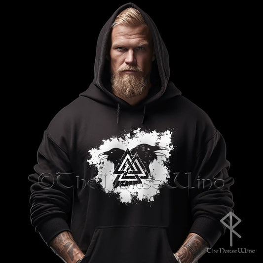 Odin's Ravens & Valknut Viking Hoodie, Norse Warriors Sweatshirt - The Norse Wind