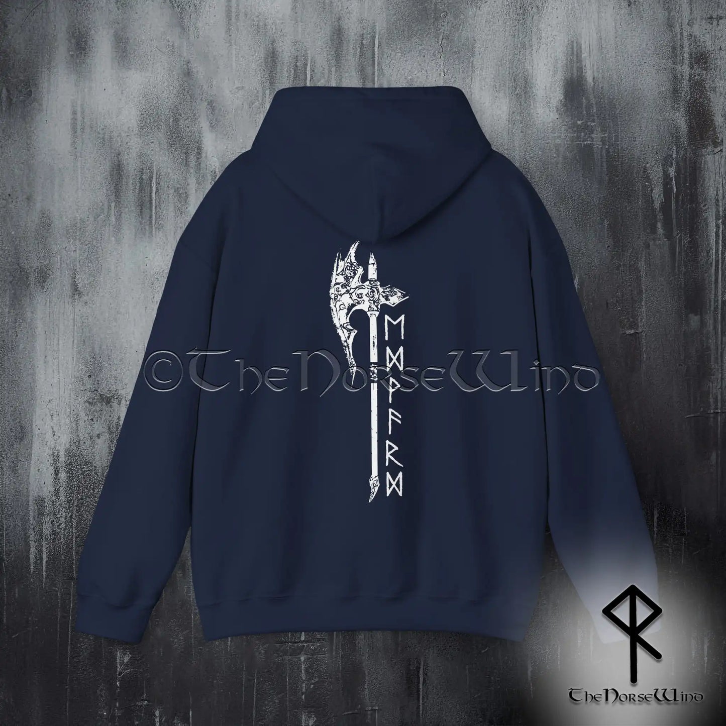 Custom Viking Hoodie – Name in Runes & Norse Axe Sweatshirt