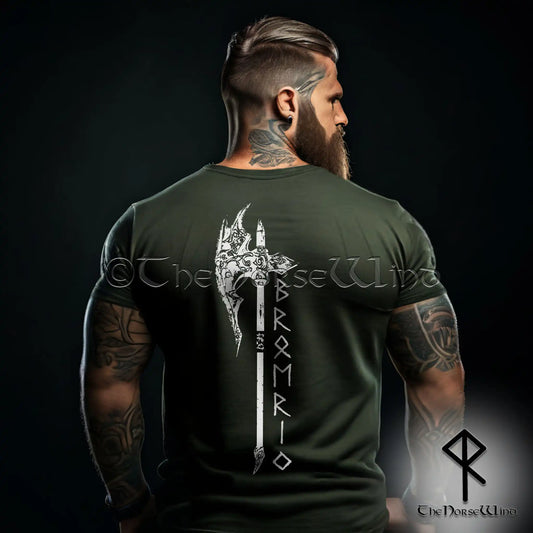 Custom Viking Warriors T-Shirt – Name in Runes & Norse Axe Tee