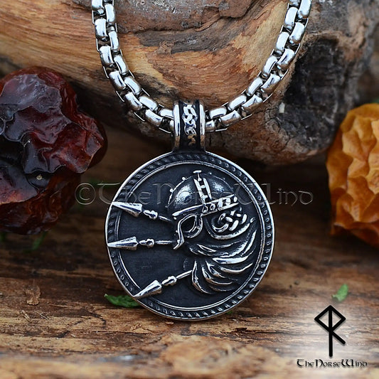 Viking Warrior Necklace – Norse Spear Pendant, Stainless Steel Strength Amulet