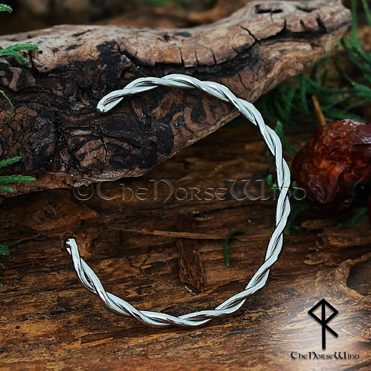 Wikinger-Armreif für Damen, gedrehtes nordisches Torque-Armband