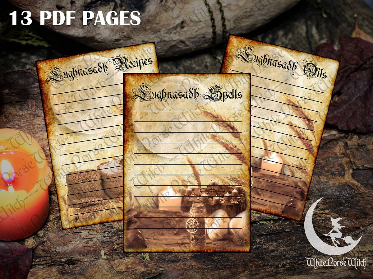 Lughnasadh / Lammas Sabbat Printable Art Grimoire: Digital Book of Shadows - 13 PDF Pages