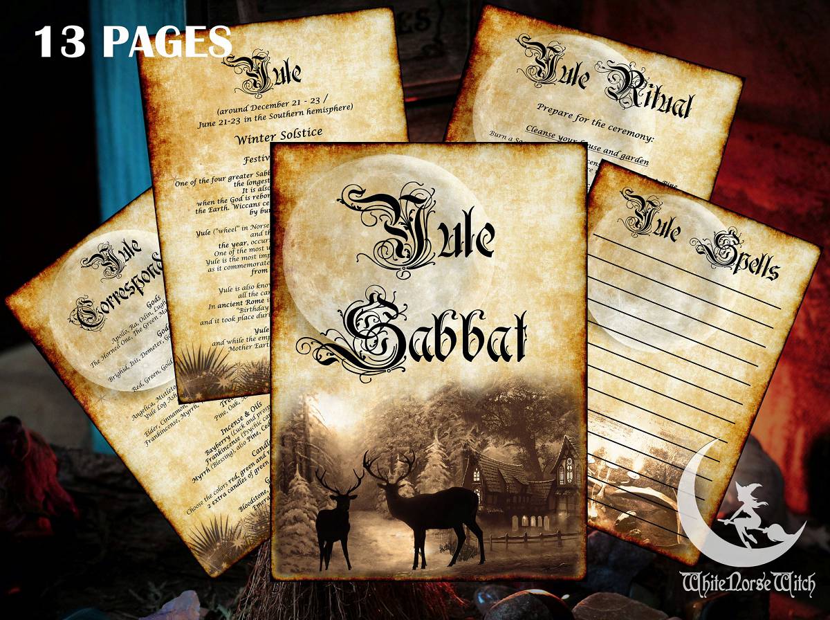 Yule Sabbat Grimoire - Wheel of The Year - 13 PDF Pritable Art Pages, Digital Book of Shadows - TheNorseWind