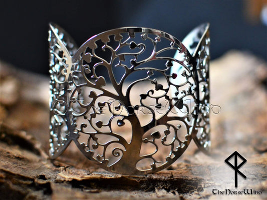Viking Yggdrasil Bracelet, Celtic Tree Women's Cuff - The Norse Wind