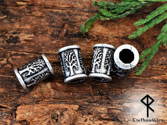 Viking Beard Beads Yggdrasil, Celtic Tree of Life Hair Rings - The Norse Wind