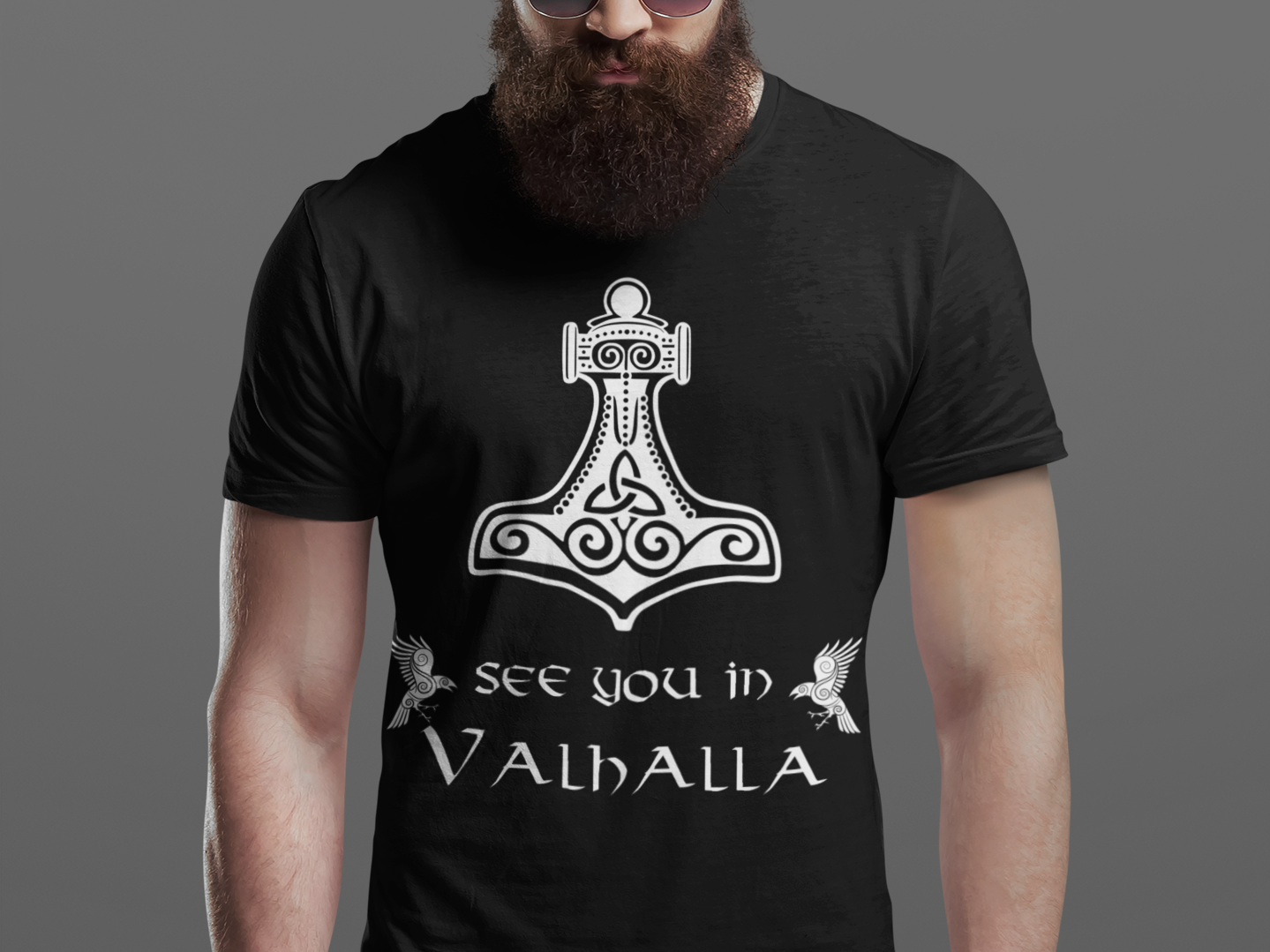 Vegvisir Viking Compass T-Shirt  See You In Valhalla - TheNorseWind