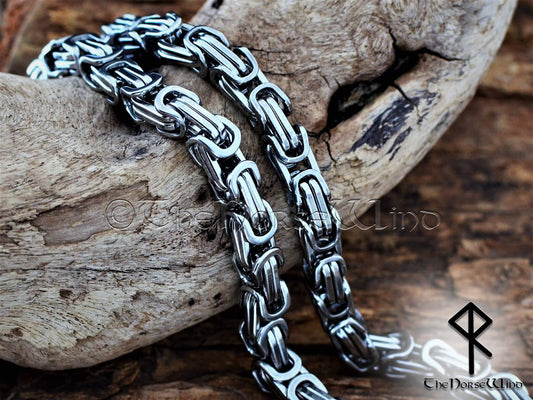 Byzantine Chain Viking Necklace for Men & Women, Premium Quality Stainless Steel - The Norse Wind