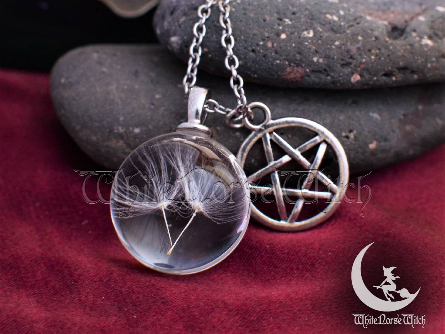 thumbnail image 2 of Large Sterling Silver Pentacle Pendant – Gold Plated Witch Pentagram Jewelry, Moonlight Mysteries 2 of 2