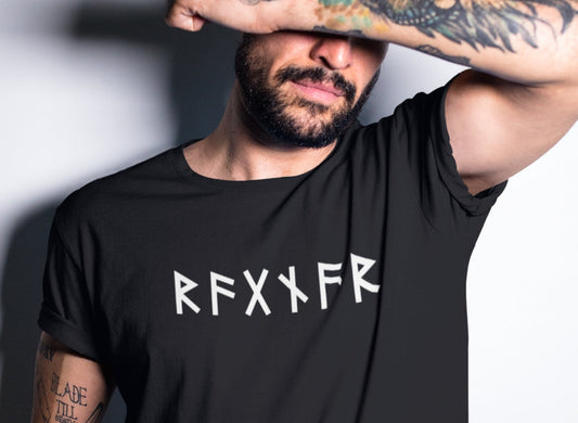 NAME in RUNES Viking T-Shirt, Personalized Futhark Runes Tee, Custom Norse Tee Shirt