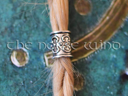 Celtic Beard Beads Silver Hair Rings TheNorseWind