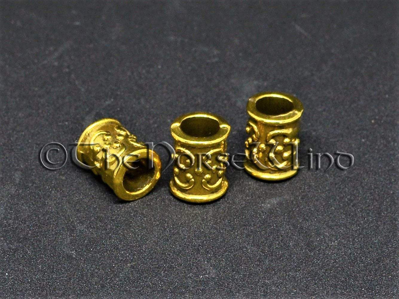 Viking Beard Beads Golden Hair Rings TheNorseWind