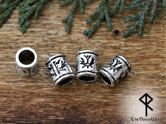 Viking Beads Maple Leaf Hair Rings TheNorseWind