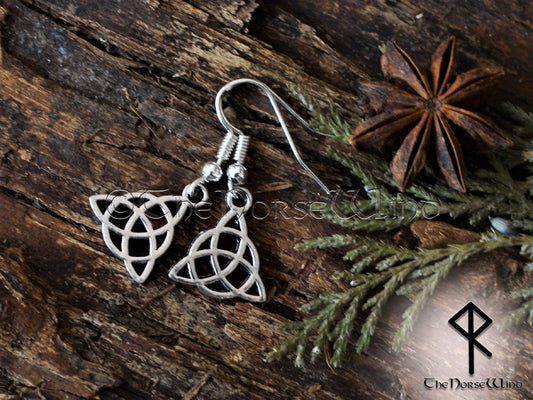 Celtic Knot Earrings Trinity Pagan Earrings Triquetra Viking Earrings Silver Asatru Celtic Jewelry Viking Jewelry Norse TheNorseWind