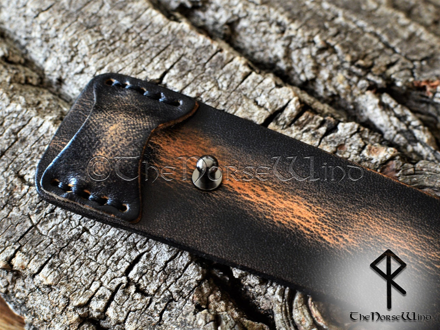 Custom Viking Bracelet - Name in Runes, Black Leather Runes Cuff TheNorseWind