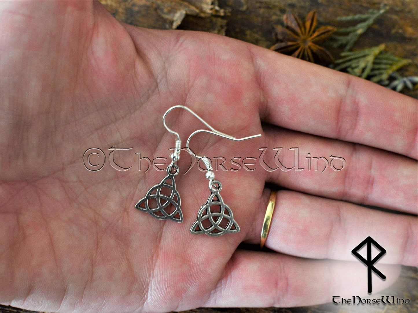 Celtic Knot Earrings Trinity Pagan Earrings Triquetra Viking Earrings Silver Asatru Celtic Jewelry Viking Jewelry Norse TheNorseWind